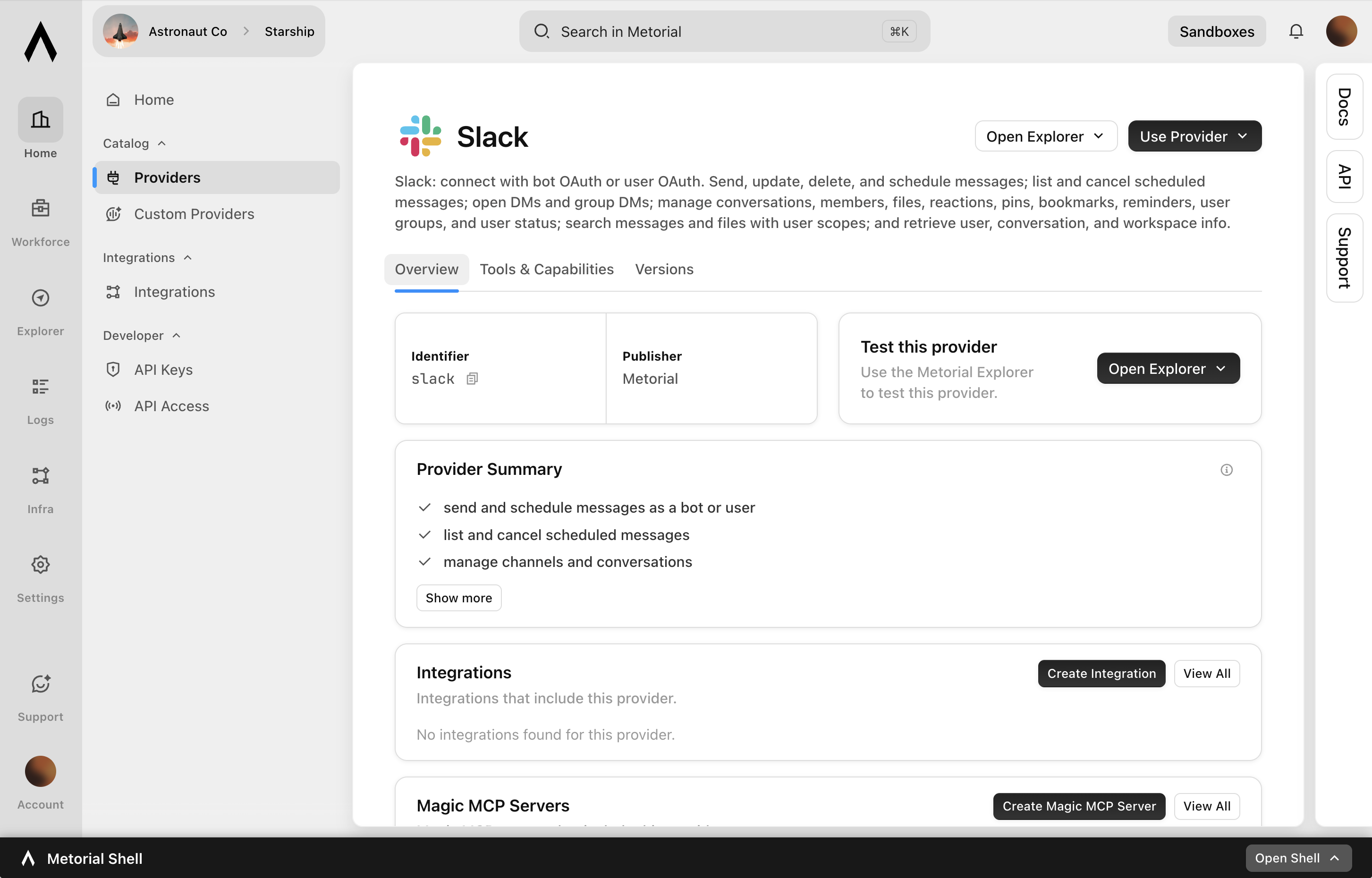 Metorial dashboard